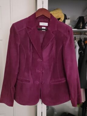 Preston & York Plum Velvet Blazer Sz M .VINTAGE